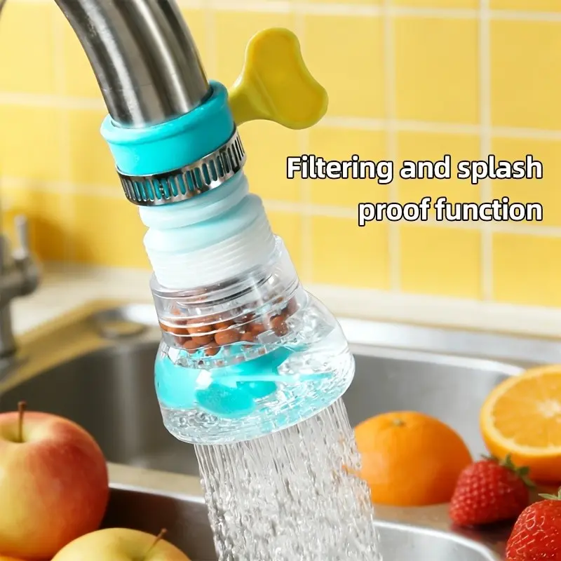 Adjustable Rotating Faucet Aerator Adapter, Rotatable Faucet Aerator, Kitchen Faucet Attachment, Flexible Design, Easy Installation, Durable Plastic, Kitchen Bathroom Essential, Perfect Gift