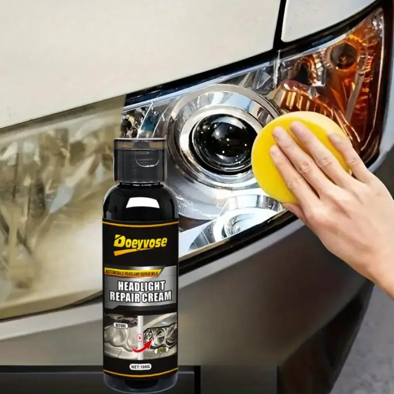 Car Headlight Repair Kit, Headlight Polishing Agent with Sponge, Bright Car Headlight Repair Liquid, Professional Car Care Product, Vehicle