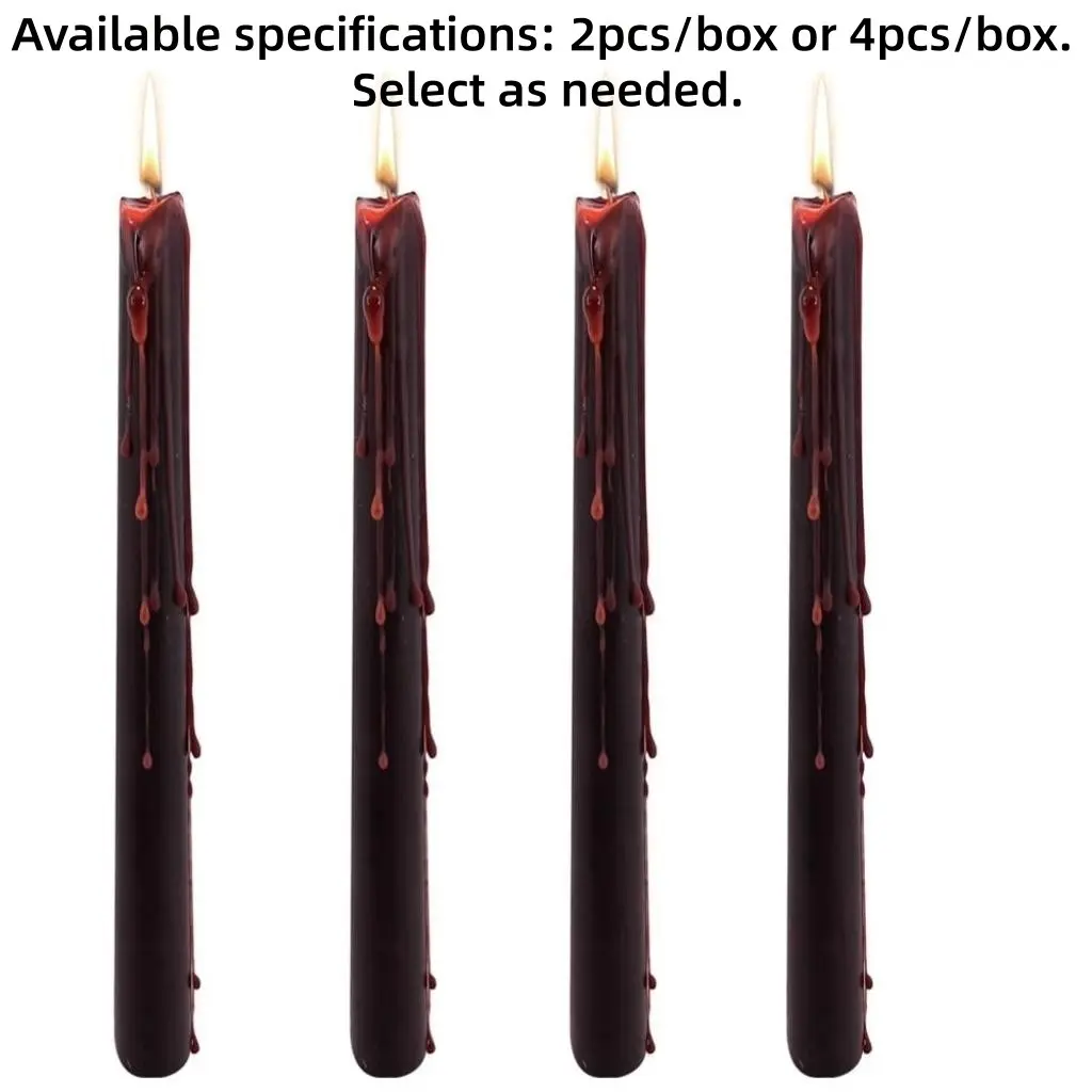 2/4 Pcs Vampire Tears Taper Candles, 9.8 Inch Tall Bleeding Blood Drip Candles, Unscented Tapered Candlesticks, Halloween Party Decorations