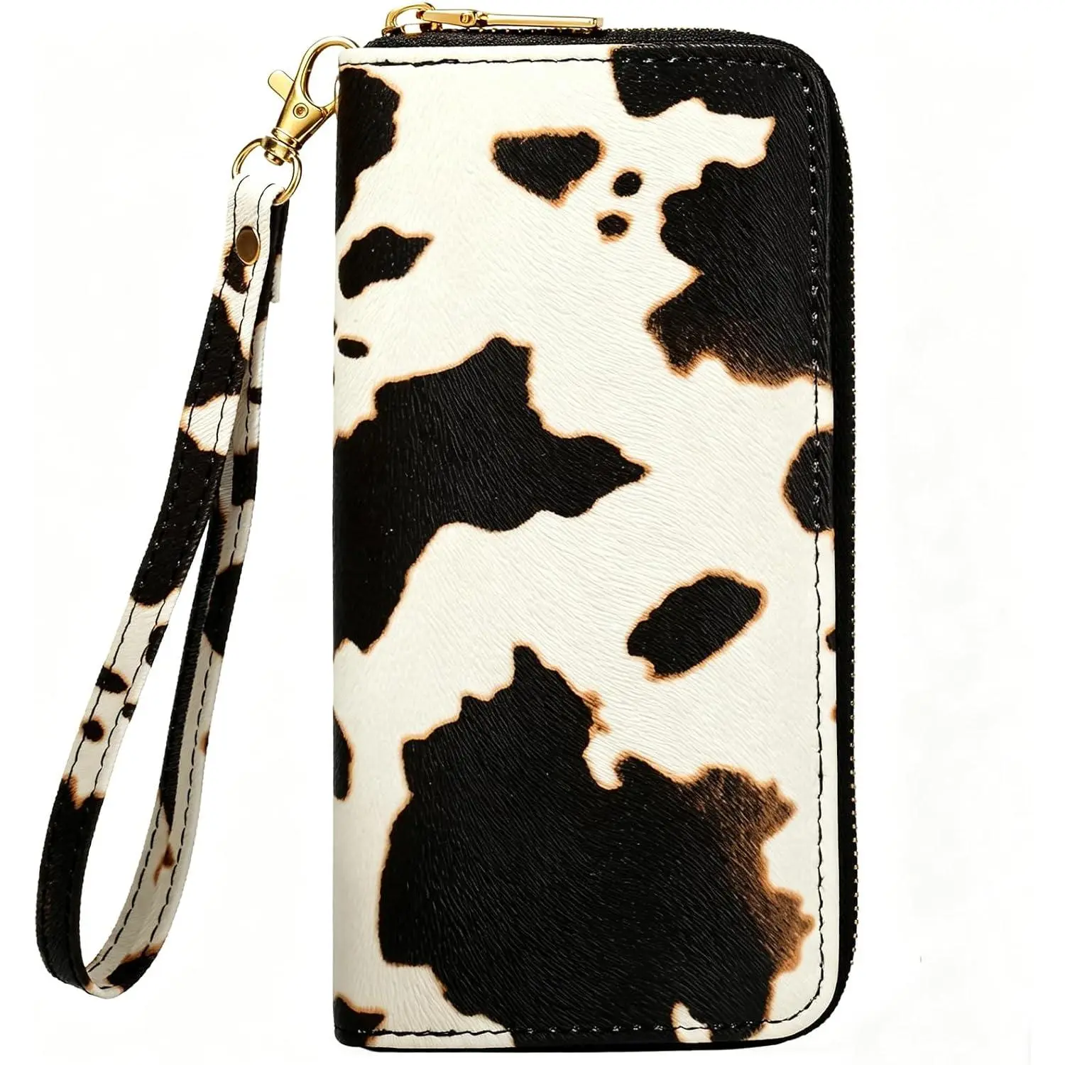 Checkered Highland  Book Wallet For Women Skull Goth Frog Butterfly Ladies Cluth Wristlet Wrist Strap Long Purse Zip Around Card Holder
