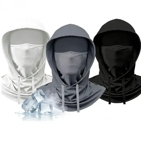 3 in 1 Summer Balaclava Hood Face Mask with Ear Loops for Men Women Sun Protection UV Cooling Breathable Full Head Cover for Outdoor Sports Skiing Fishing Hiking Cycling