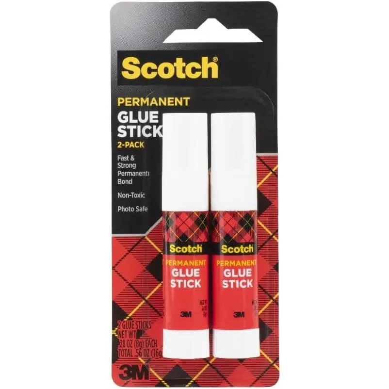 Scotch Permanent Glue Sticks, Acid-Free Non-Toxic Adhesive (2-Pack) – Strong & Fast Bond, No-Mess Application for Paper, Photos, Crafts