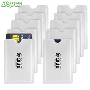 20-Pack Premium Thin RFID Blocking Card Sleeves, Fashionable Rfid Wallet Clips, Unisex Lightweight Anti-Theft ID Protection, Ideal for Wallet Organization