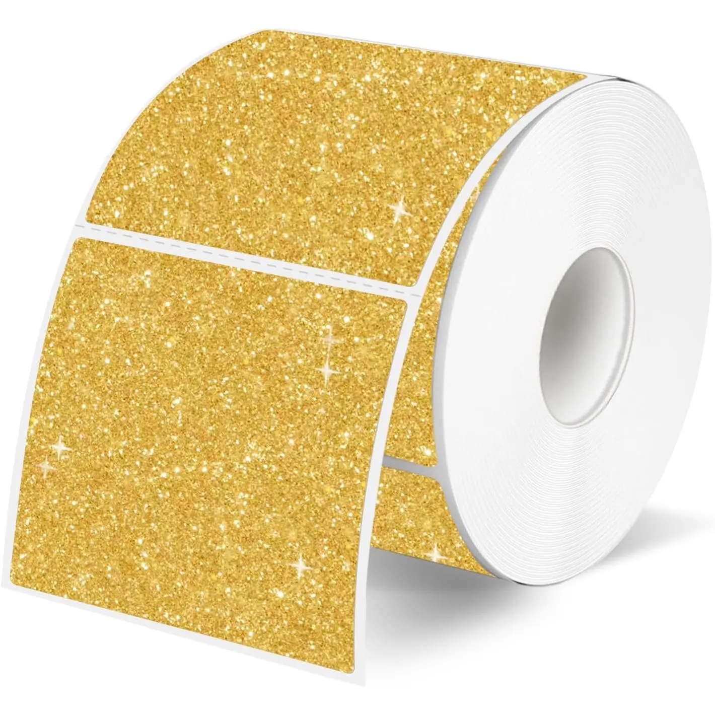2" x 2" Square Thermal Labels Stickers, Holographic Direct Thermal Stickers Labels, Self-Adhesive Label for Small Business, DIY Logo Design- Glitter