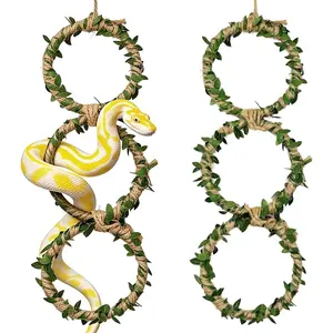 Two-piece snake climbing rings are suitable for pythons and corn snakes.These are reptile-themed toys including toy snakes, ball pythons, reptile tank accessories.They are also suitable for bearded dragons, chameleons, iguanas, geckos, and lizards (gree