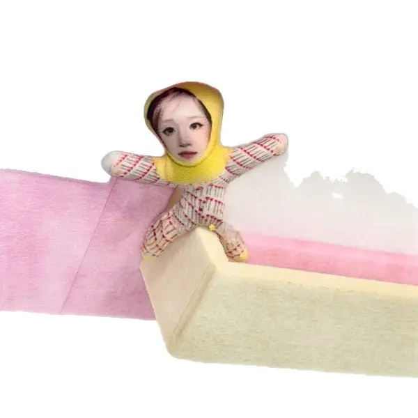 Custom Face Anthropomorphic Action Figure - 28cm Unisex Sophia F. Shirring Bendable Doll with Built-in Flexible Metal Frame, Freely Styling, Yellow Hood, Striped Design, Funny Meme Plush Toy, Desktop Ornament Custom Photo Gift