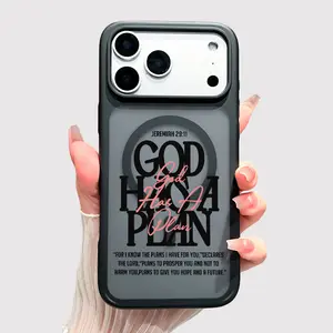 God Has a Plan Christian Pattern Thick Silky-Touch Phone Cases for iPhone 17 Pro Max Air 16 Plus 15 14 13 12, For Galaxy S26 Ultra S25 Plus S24 FE S23, Compatible with Magsafe, Shockproof Strengthen Magnetic Cellphone Protective DLIOZTVS Cases Cover