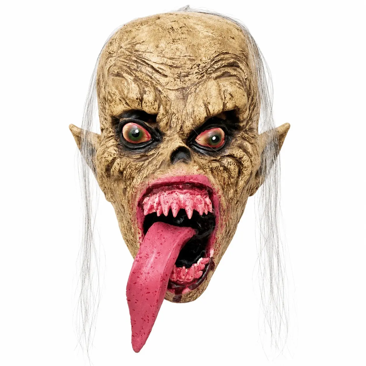 Halloween Horror Monster Mask, Realistic Latex Full Face Headgear with Long Tongue, Perfect for Parties, Cosplay, Haunted House, Escape Room