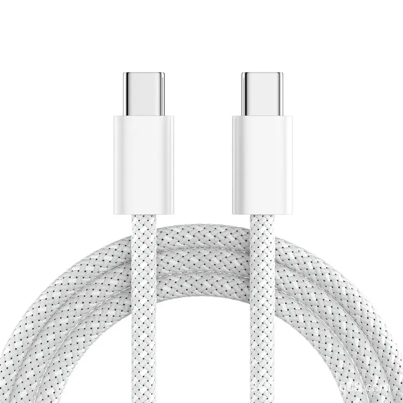 60W PD Fast Charging Durable Braided Nylon USB-C Cable, 1M Portable Electronic Mobile Data Sync Cord for USB-C Phones, Laptops, Tablets (Travel & Daily Use)