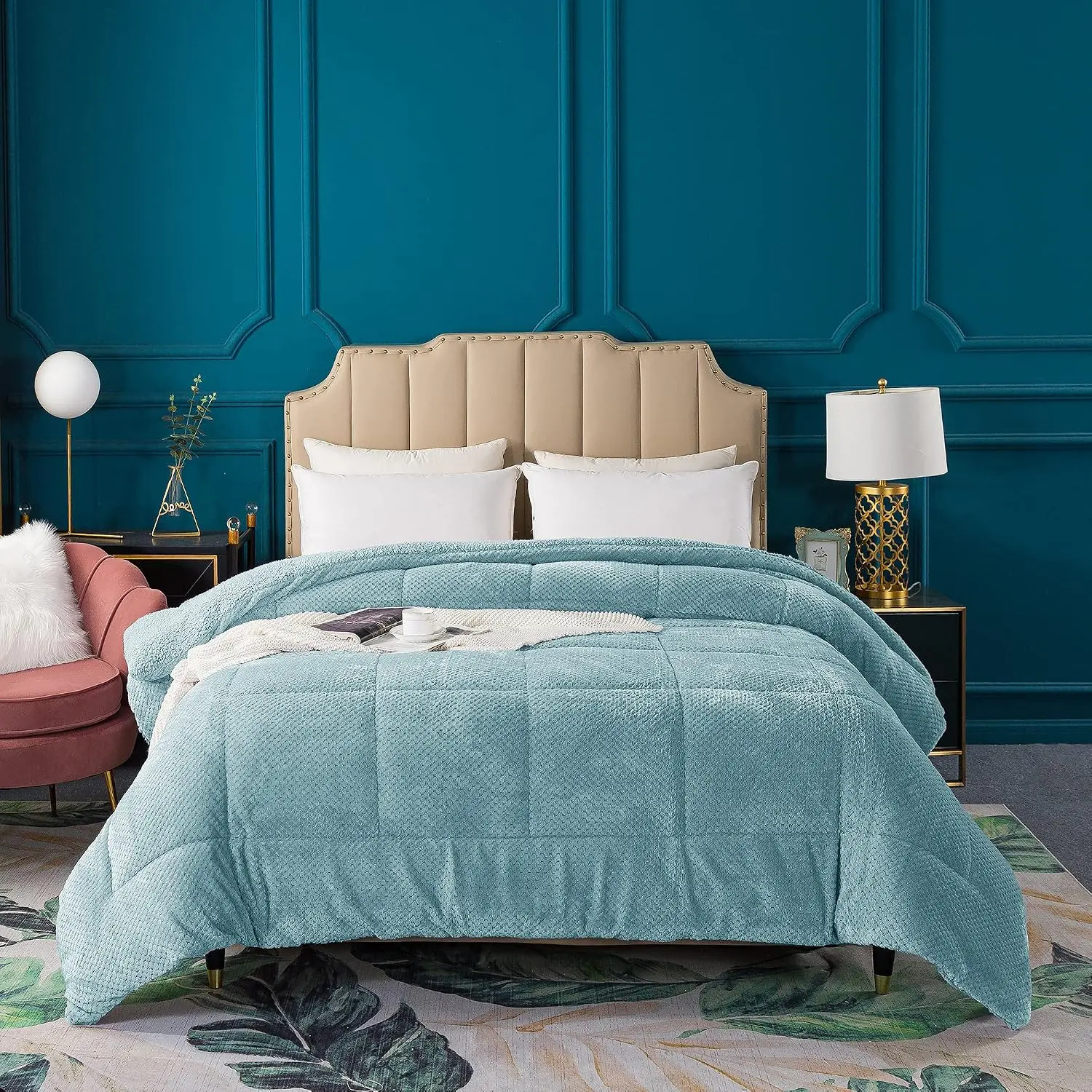 Super Ultra Soft Luxury Plush Sherpa Comforter, Cozy Reversible Faux  Machine Washable Bedding, Cloud Blue, / XL Size