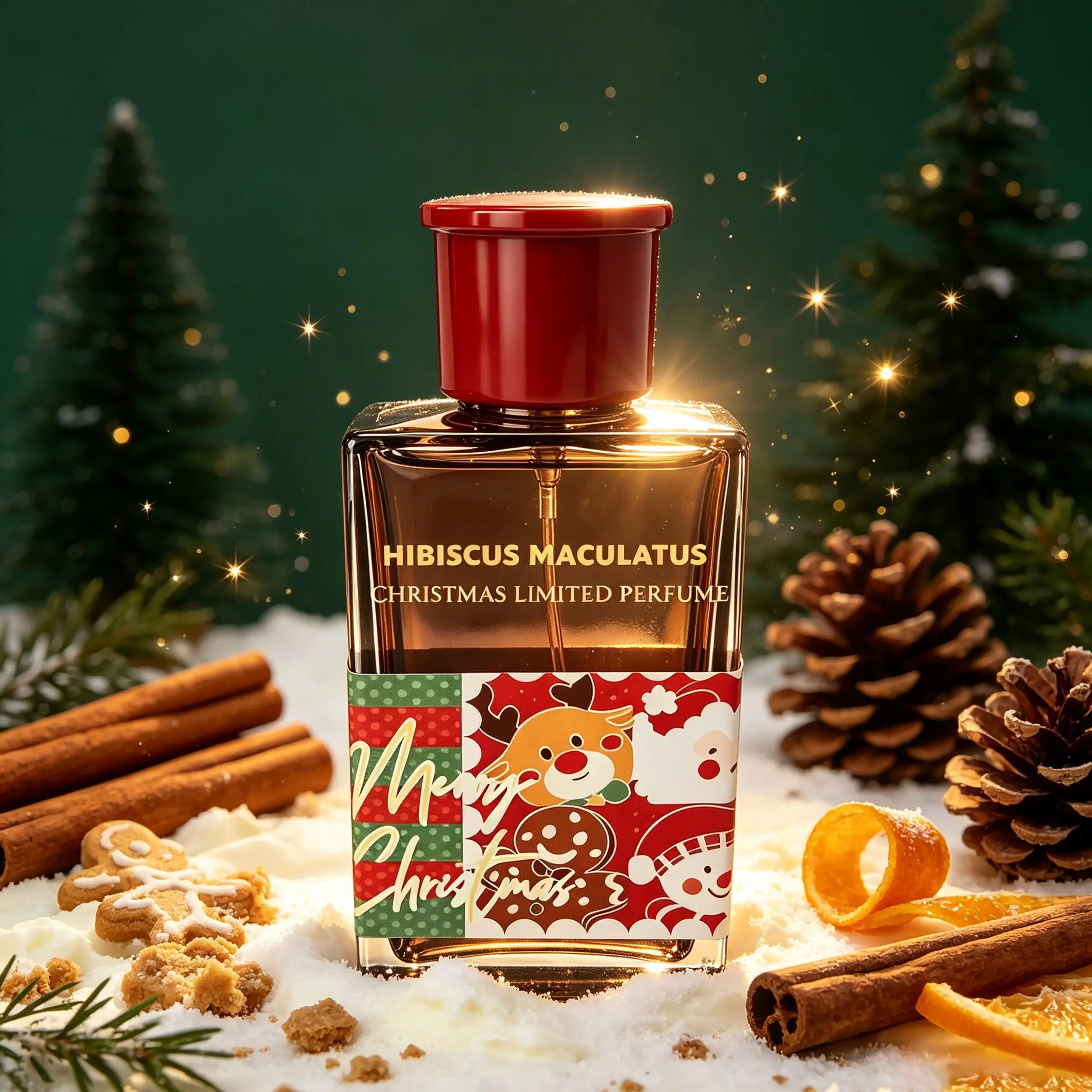 Christmas Gift Gourmand Perfume, Sweet Fragrance, Gingerbread Vanilla Caramel Scent for Men and Women, Holiday Gift Idea.