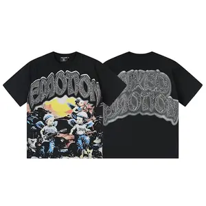 MIXED EMOTION Diamond Angel Graphic T-Shirt Men's Oversized Streetwear Tee Y2K Aesthetic Cotton Short Sleeve Crew Neck Summer Top, Vintage Dark Goth Casual Daily Wear, Perfect Birthday Christmas Father’s Day Holiday Gift For Alt Fashion Fans