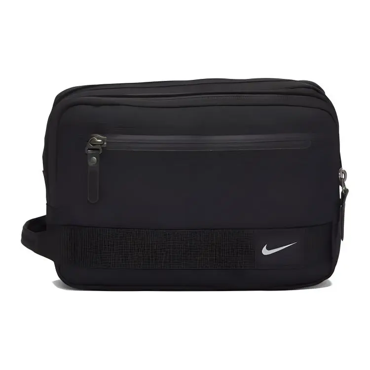 Nike Minimalist Monogram Solid-Color Multi-Compartment Toiletry Bag for Men and Women – Black