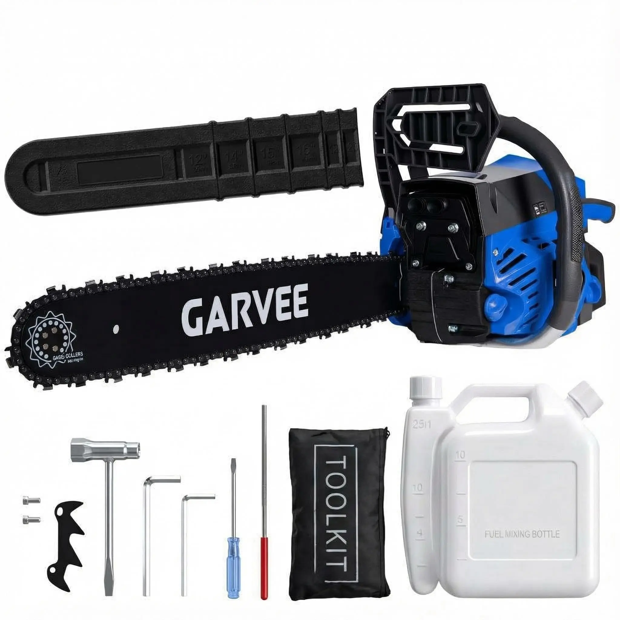 52cc Professional Gas Chainsaw 2 Stroke Engine 18 Inch Guide Bar Ergonomic Non Slip Handle for Wood Cutting Logging and Tree Felling