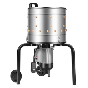 VEVOR Chicken Plucker Machine, 15.7 in Drum, 550W 275RPM Electric Chicken Plucking Machine with 114 Soft Fingers Transport Wheels, Stainless Steel Feather Remover for Processing 1-2 Chicks Once