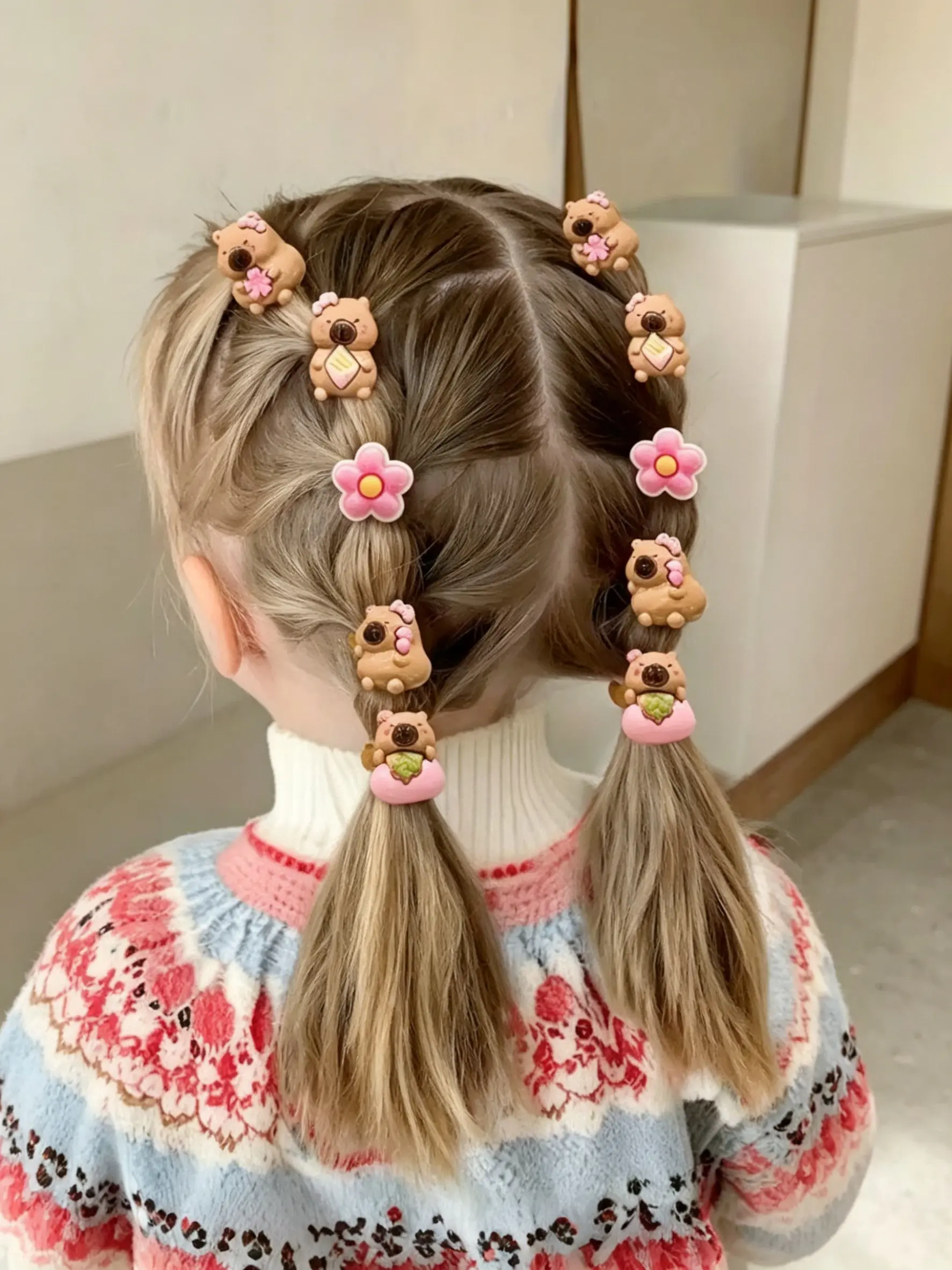 10Pcs/20Pcs Cute Capybara Hair Ties, Elastic Hair Accessory, High Elasticity Soft Non-Damaging, Vibrant Colors Multiple Styles, Perfect for Styling & Makeup Accessories, Hair Decor