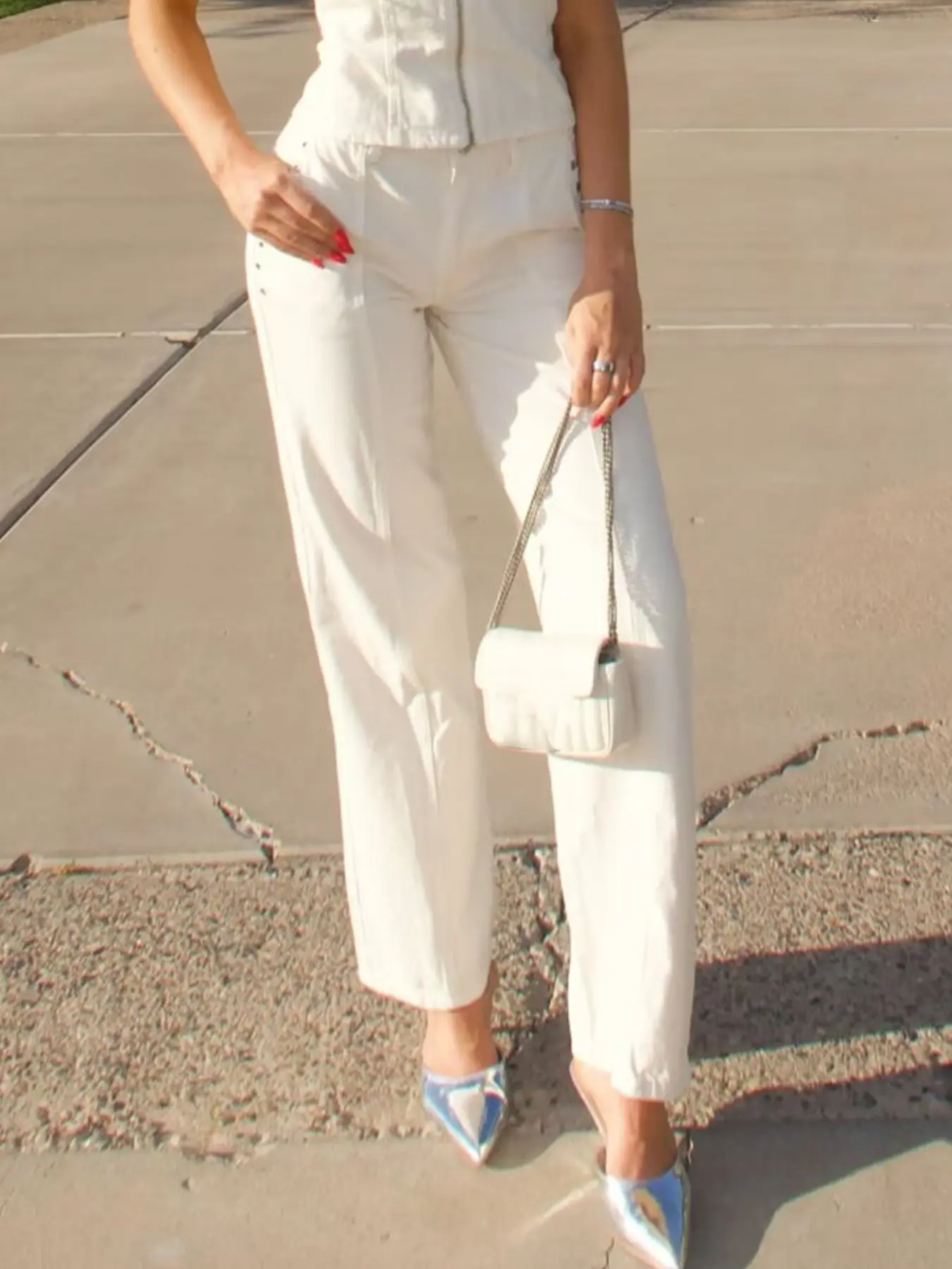 Cream Denim Pant Women's Jeans Summer Autumn 2026 Minimalist Button Low Waist Straight-Leg Trousers Women Fashion Office Daily Business Commute Pants