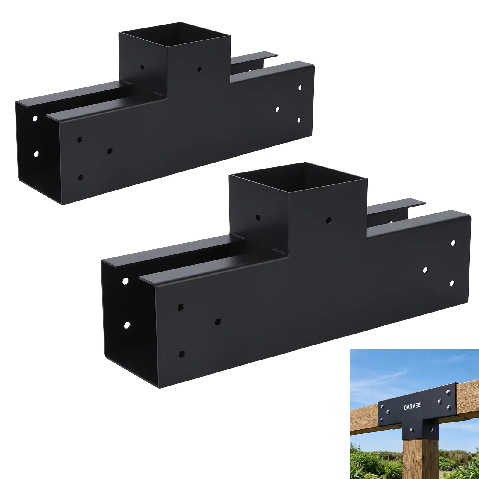 3-Way T-Shaped Pergola Bracket Kit for 4x4 Posts – Rust-Proof Steel Connectors with Screws – Perfect for Outdoor Gazebo, Patio