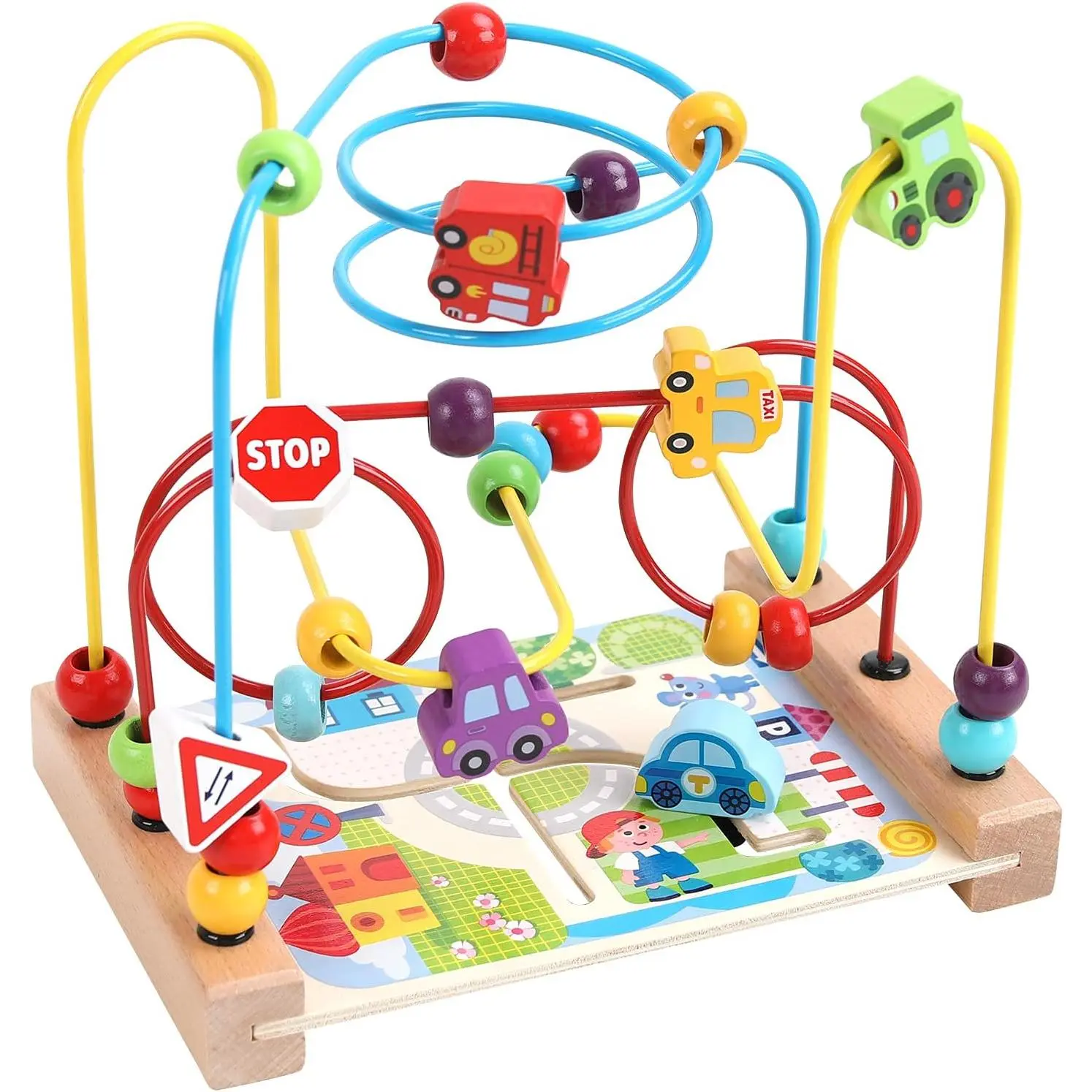 Wooden Bead Maze Toys for Toddlers, Bead Toy Colorful Roller Coaster Preschool Educational Toys Birthday Gifts for Toddlers Kids Boys Girlsfidget toys