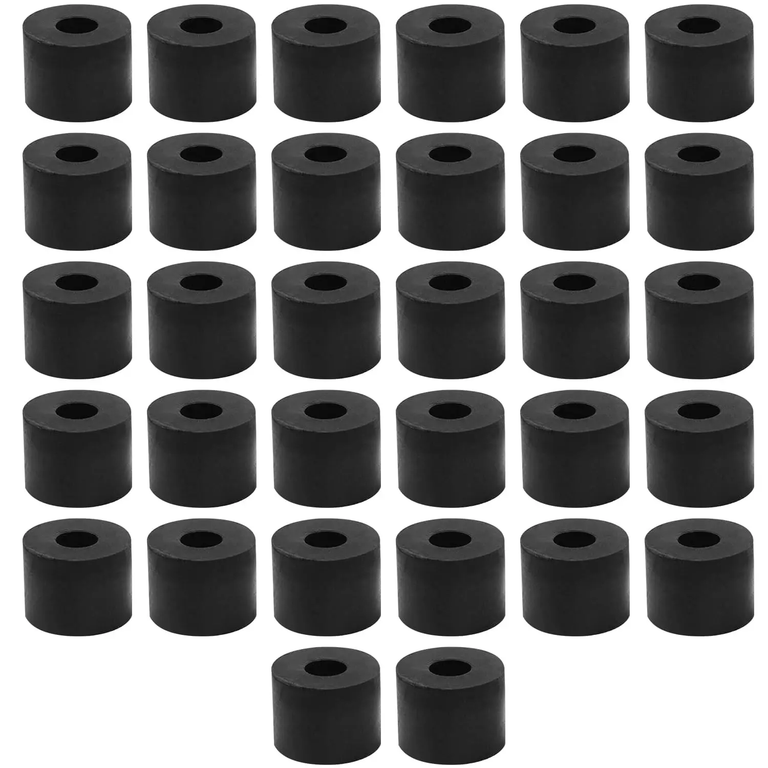 32Pcs Rubber Spacers, 5/8"OD x 1/4"ID x 1/2" Thickness Anti Vibration Pads, Rubber Washers for Bolts, Car, Boat, Home Appliances (16 * 6 * 12mm)