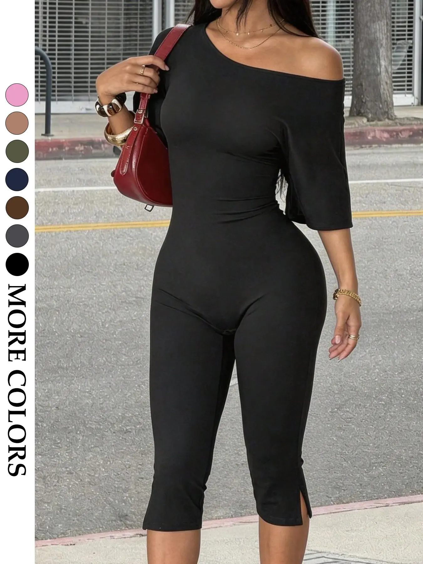 Ladies' diagonal shoulder Asymmetrical Sleeveless jumpsuit for spring and summer daily casual basic fashion, sexy and slim fit, suitable for outdoor commuting, elegant and versatile for hot girls, party and holiday outfits, Casual jumpsuits