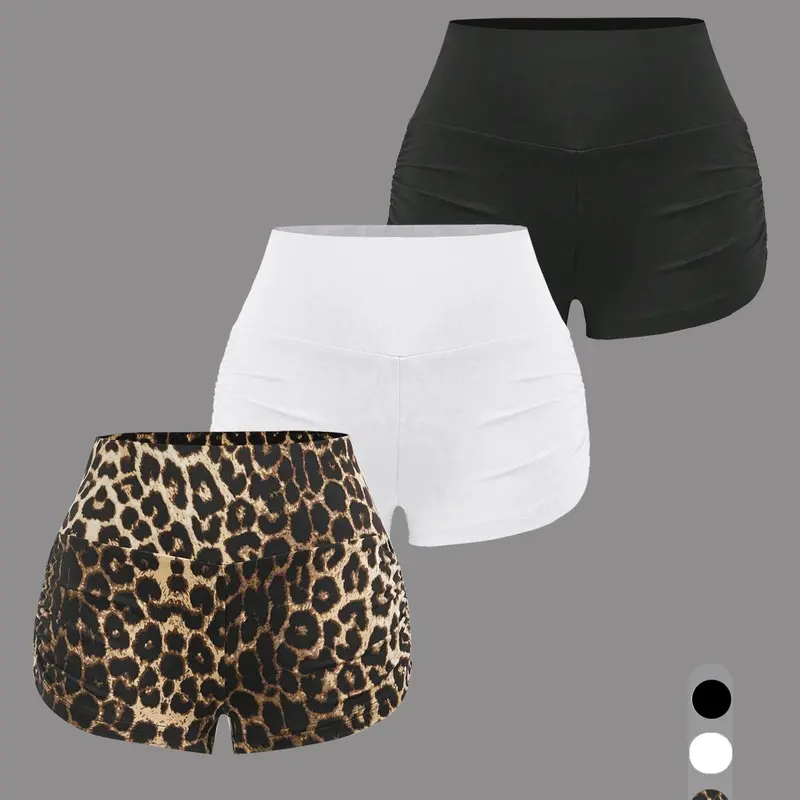 Women's Solid / All Over Print Skinny Fit, Casual Comfy Breathable Basic High Waist Shorts for Daily Wear, Everyday Shorts, Ladies Bottoms for Summer