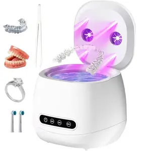 Ultrasonic Retainer Cleaner with UV Sterilizer, 45khz Dental Cleaning Machine, Portable 200ML Wireless Cleaning Pod W190max