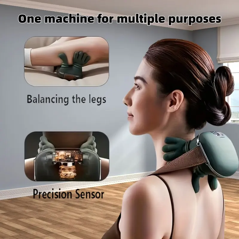 Electric Neck Shoulder Massager, Wireless USB Powered Deep Tissue Therapy Massage Pad, Ideal for Office, Home, Travel, Perfect Gift