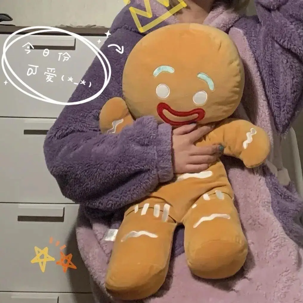 30-60cm Cartoon Gingerbread Man Plush Toys Biscuit Shrek Stuffed Baby Appease Doll Biscuits Man Pillow Reindeer For Kids Gift