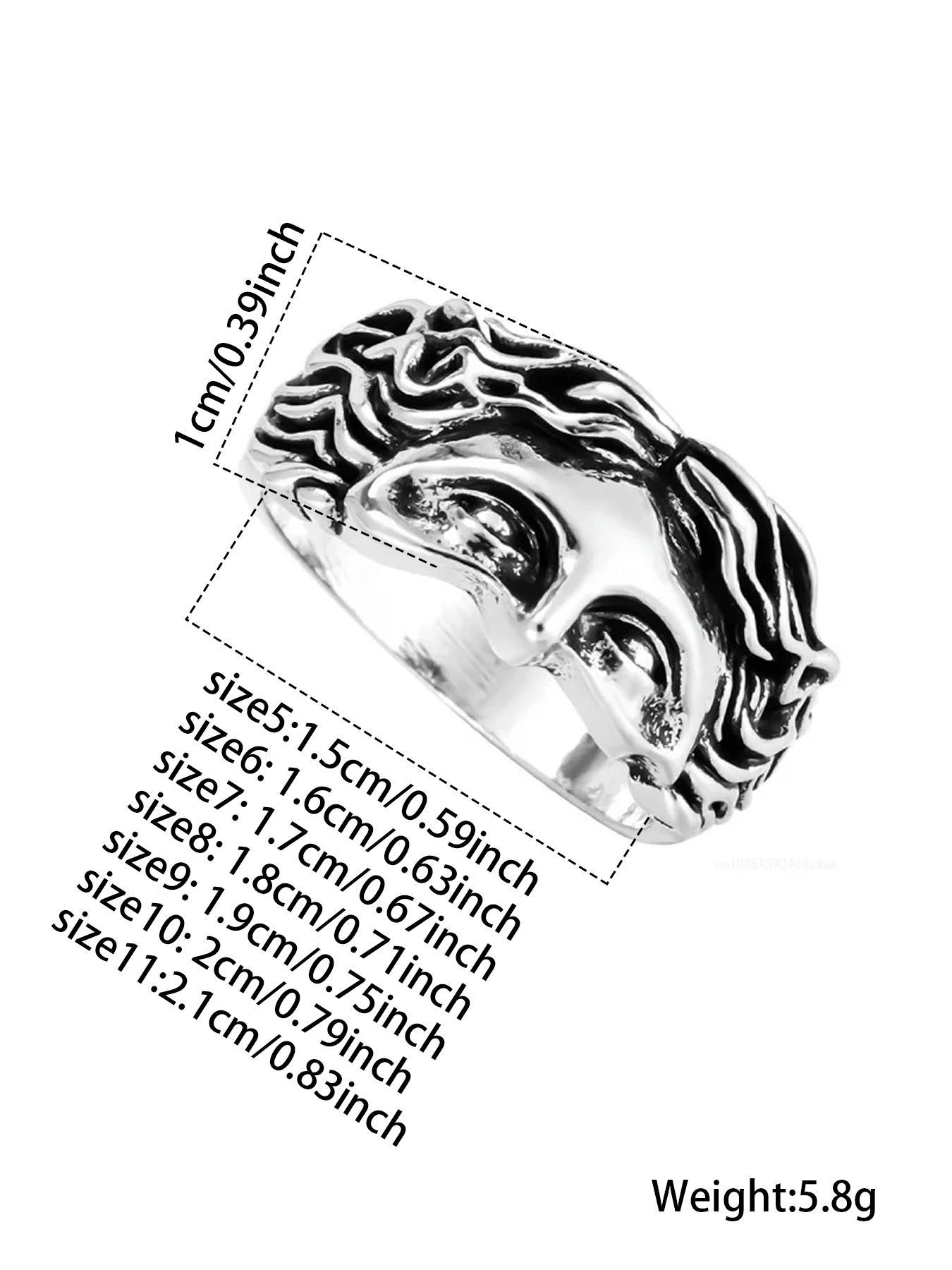 Vintage Mask Design Ring, Statement Ring, Punk Style Ring for Men & Women, Fashion Jewelry for Party, Daily Clothing Decor, Trendy All-match & Exquisite Jewelry for Birthday Gift