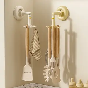 This practical octopus rotating suction hook serves as a no-drill kitchen rack, great spatula & cooking spoon rack for daily use.Reliable suction cup hanger acts as pot utensil storage and cookware hanging rack, a handy kitchen wall organizer