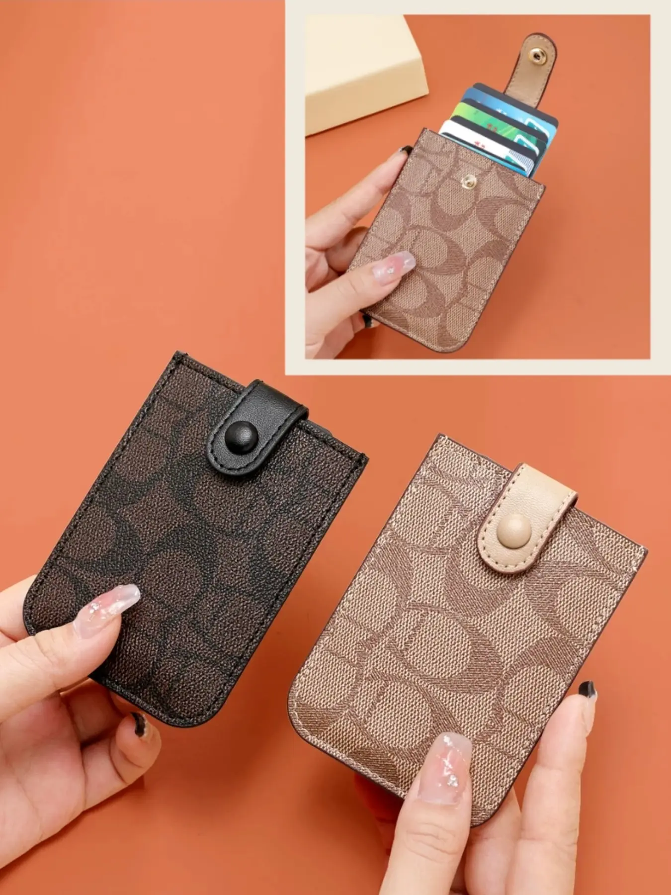 Slim Vintage Print PU Card Holder, Elegant High-End New Design, Anti-Magnetic Card Case, Unisex, Compact and Stylish, Perfect for Men and Women