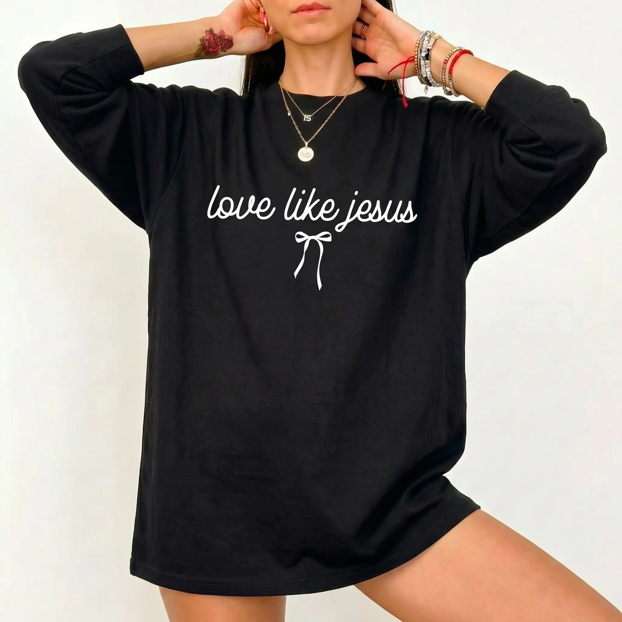 Women's Solid Round Neck Christian Sweatshirt - Breathable, Comfortable Tops with Aesthetic Bible Verse Design, Faith-Based Cozy Outfit for Church