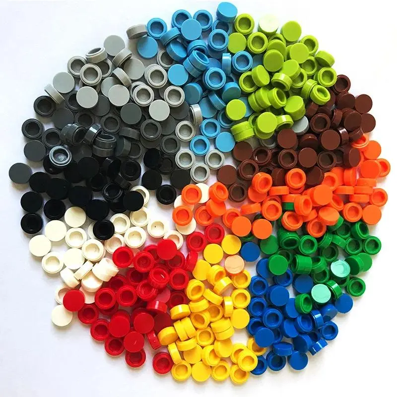 800Pcs City Building Blocks Flat Tile 1x1 Round Bricks DIY Enlighten Blocks Parts 98138 Blocks for Children Boys Girls Gifts