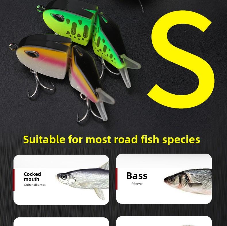 60mm Multi Jointed Fishing Lure Double Hooks Colorful Sinking Lure for Bass Trout