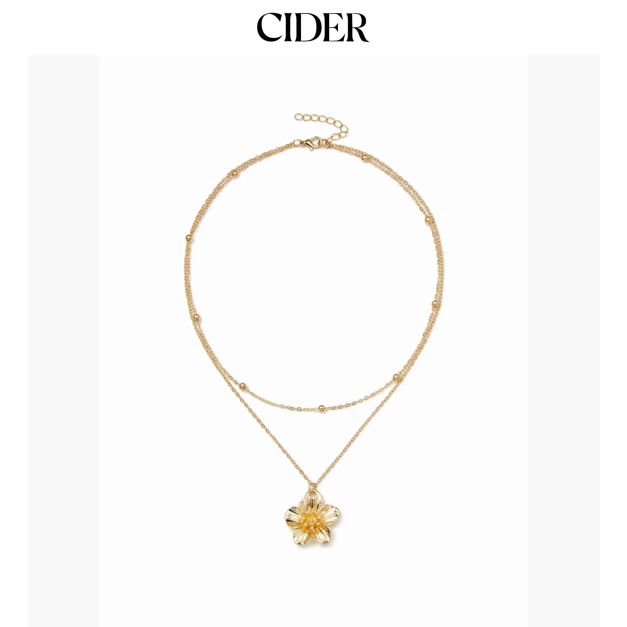 Cider FLOWER PENDANT LAYERED NECKLACE