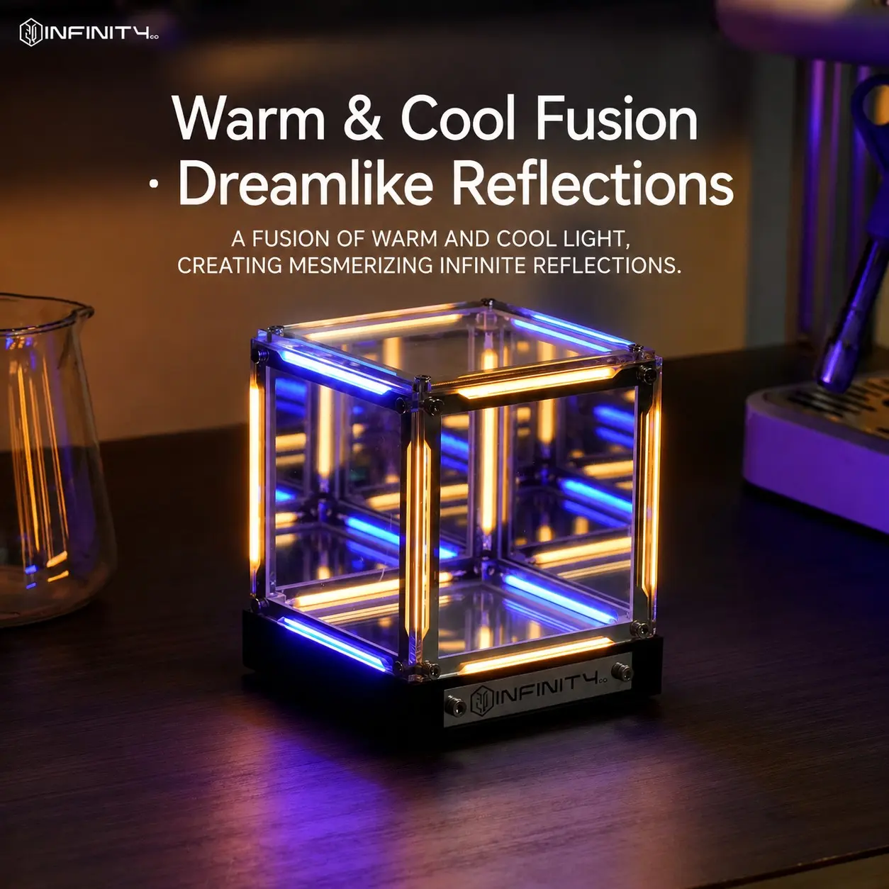 Atmospheric Lamp Esports Hypercube Creative Abyss Nightlight Desktop Tech Design Ornament Handmade Model