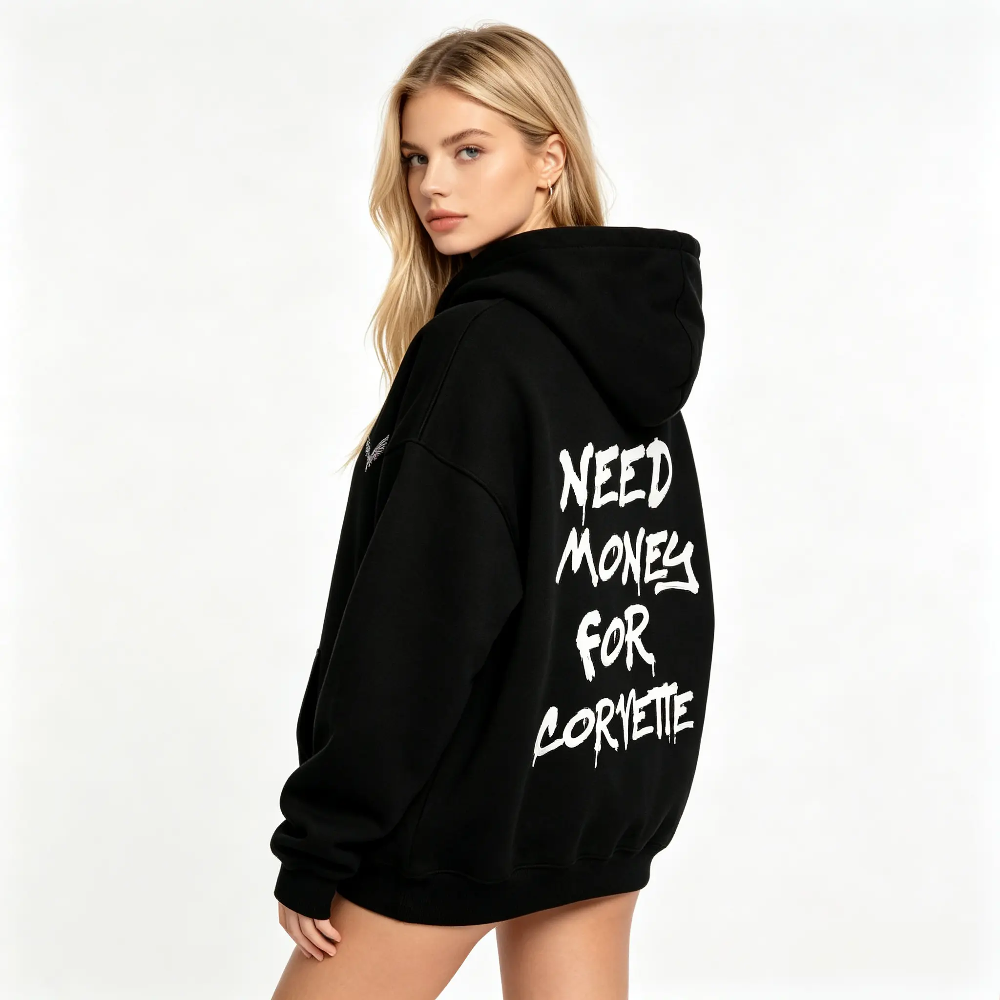 Need Money For Corvette Hoodie Car Lover Graphic Sweatshirt Oversized Pullover Hoodie Streetwear Fashion Top Auto Enthusiast Gift for Men