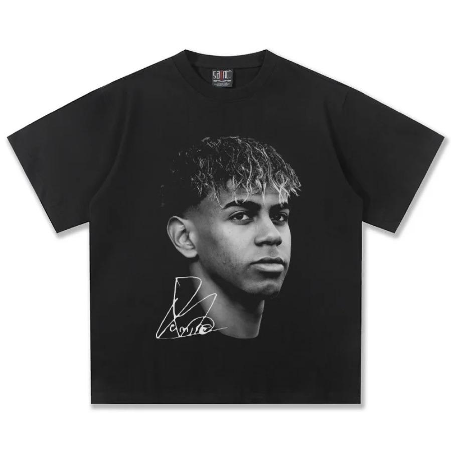 American Hip Hop 2025 New Yamal Retro Cotton Crew Neck T Shirt Mens Womens Fashion Short Sleeve Top Unisex Soft Breathable Graphic Vintage Casual Streetwear Summer Cool High Quality Gift For Fans