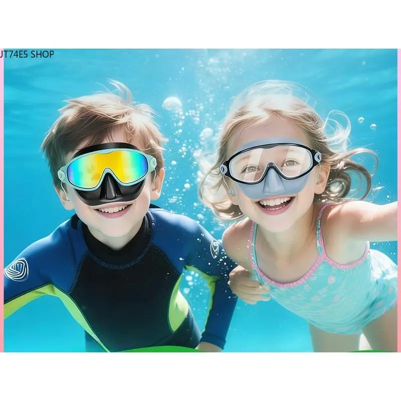 2026 New Unisex Big-Frame Nose-Protection Swimming Goggles, HD Lens, Waterproof, Anti-Fog Swimming Glasses for Kids & Adults