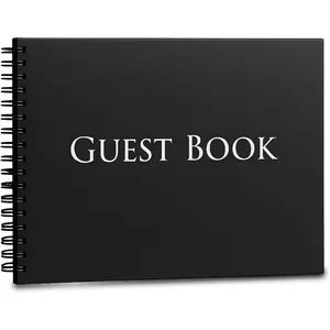 Hardcover Spiral Bound 10x8-Inch Guestbook, 1260 Entries, Charcoal, Sign-In Memory Guest Book for Wedding Funeral Birthday Shower Vacation Rental