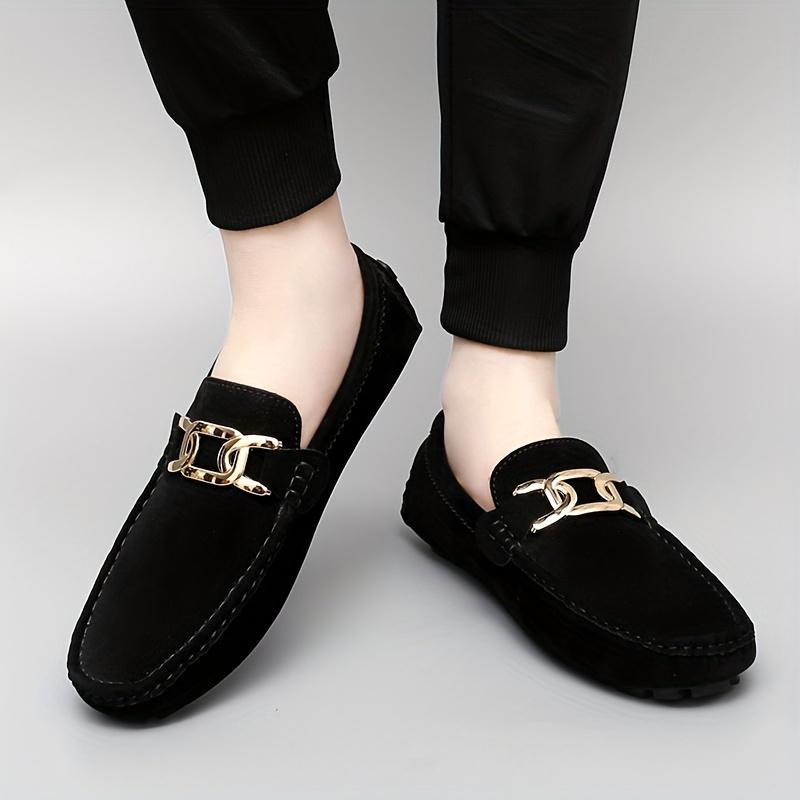 [Microfiber Fashion Loafers] Non-Slip Durable Microfiber Synthetic Upper Fashion Loafers| Rubber Sole, Casual Slip-On Shoes for Men and Women - Solid Color, All-Season Wear