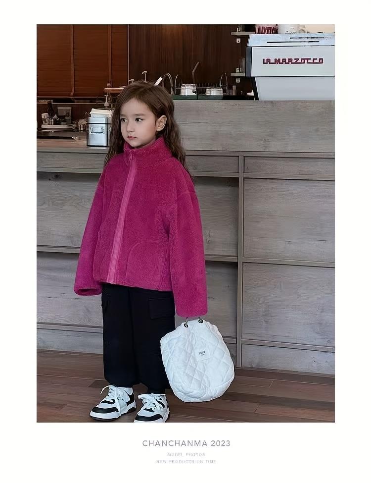 Girls' & Teens' Reversible Zip-Up Coat - Dual-Sided Winter Jacket, Full-Zip Front Closure, Stand Collar, Loose Fit Outerwear for School, Everyday & Formal Events - Easy-Care Polyester Lining, School Jacket, Stylish Pockets, Durable Construction, Fleece Li