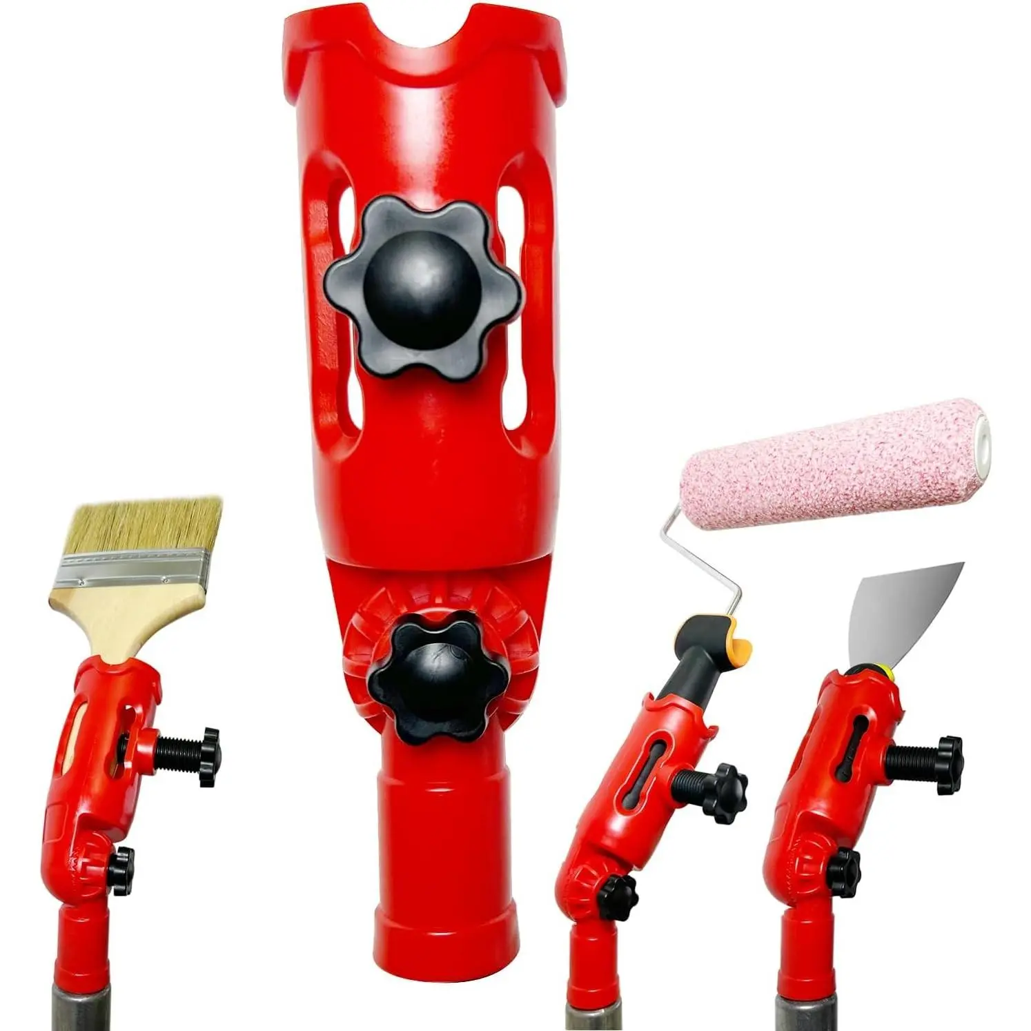 Multi-Angle Paint Brush Extender for High Ceiling,Extension Pole Attachment Holder for Paint Brush,Roller, Scraper, Secure Handle Grip,Great for Walls, Corners, Edges,Corner Painting Tool
