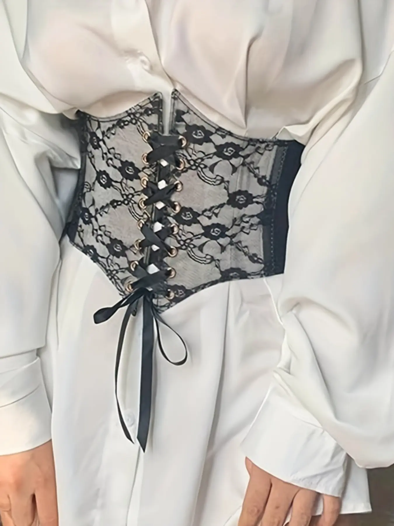Lace Wide Elastic Waistband for Women, Dress Belt for Waist Cinching, Fashionable Waist Decorative Band, Perfect for Dresses