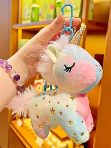 Cute Unicorn Keychain, Plush Rainbow Animal Shape, Fashionable Bag Charm, Portable Backpack Accessory, Birthday Gift, Party Favor