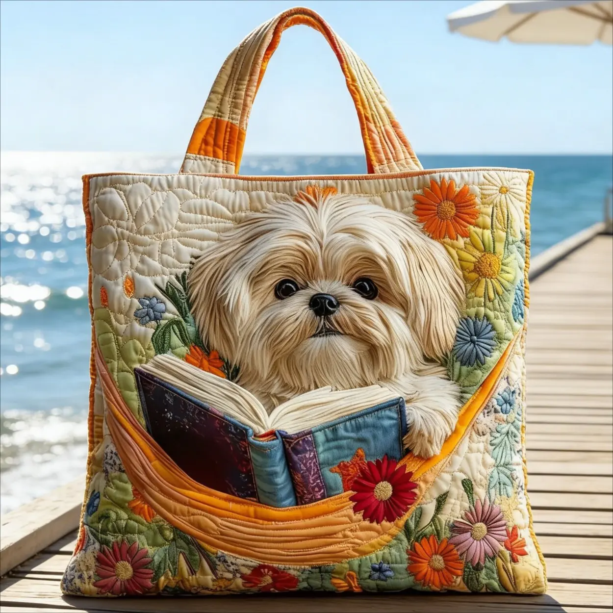 Animal Theme Quilted Tote Bag Comfortable Fabric Large Capacity Storage Tote Bag Dual-Purpose for Daily Commuting And Travel Hand Washable Or Professional Dry Clean Unisex Tote Bag Casual Style Cute Gift for Pet Lovers,usa,hydro