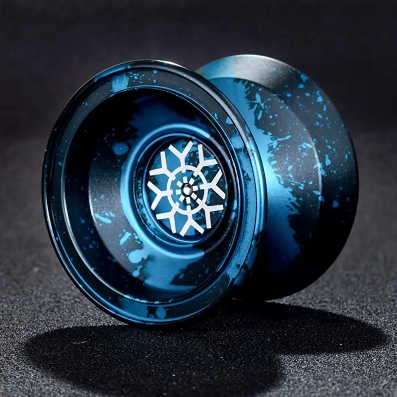 [Competition Yo-Yo] Metal Camouflage Professional Competition Yo-Yo Designed for Advanced Youth And Players, Featuring Outdoor Sports Aluminum Alloy for High-Speed Spinning And Durability, Includes 10 Strings, Bearings, And Gloves