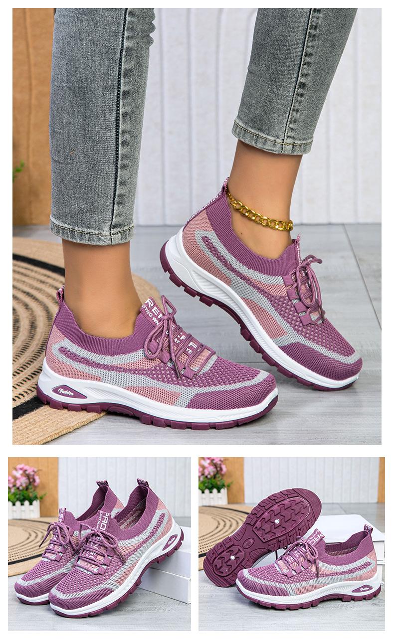 New women's sneakers, fly-knit mesh shoes, low-cut lightweight casual shoes, comfortable and versatile single shoes