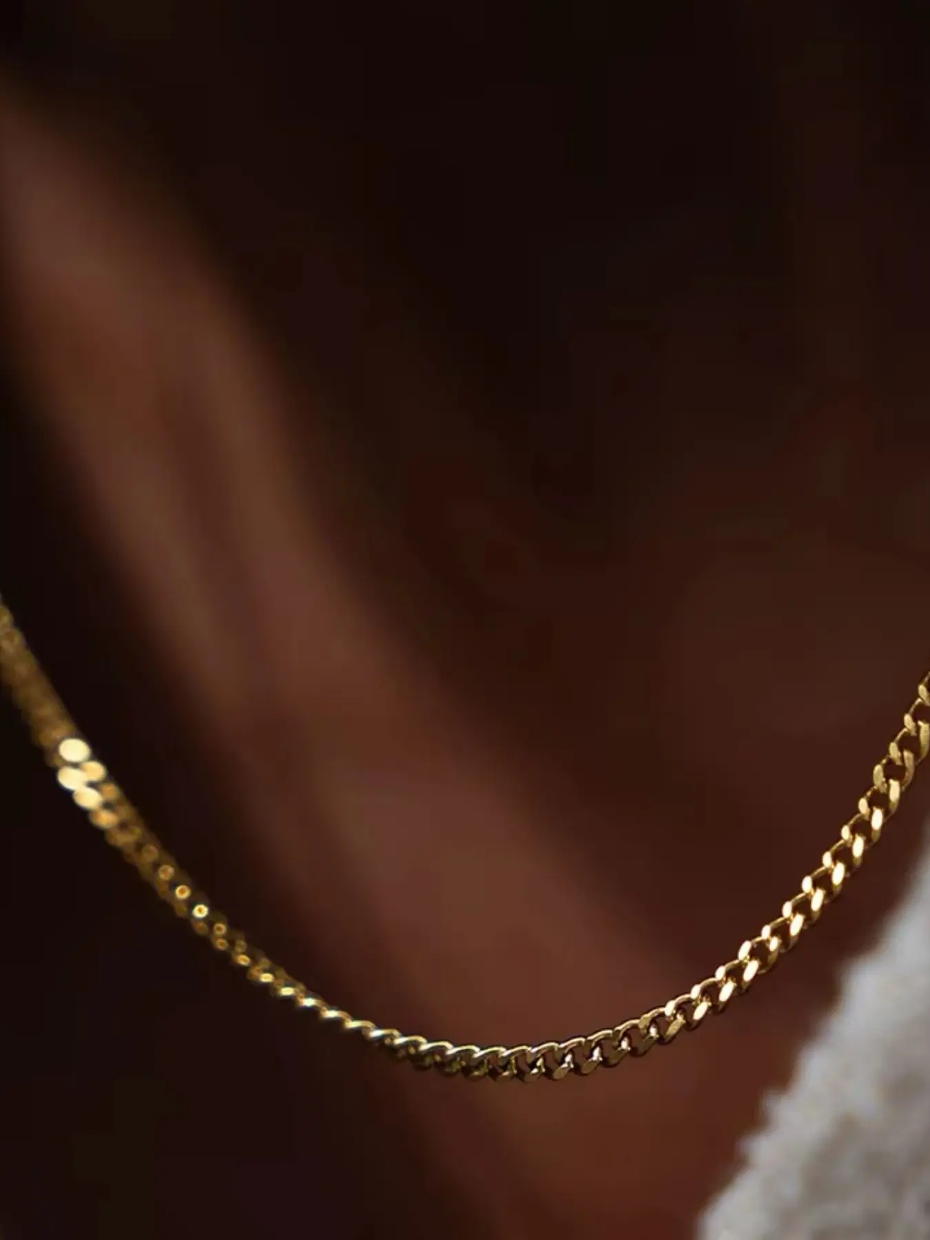 Stainless Steel Cuban Chain Necklace Gold Color Titanium Steel Men Chain Necklace Simple Jewelry Fashion Accessories Gift